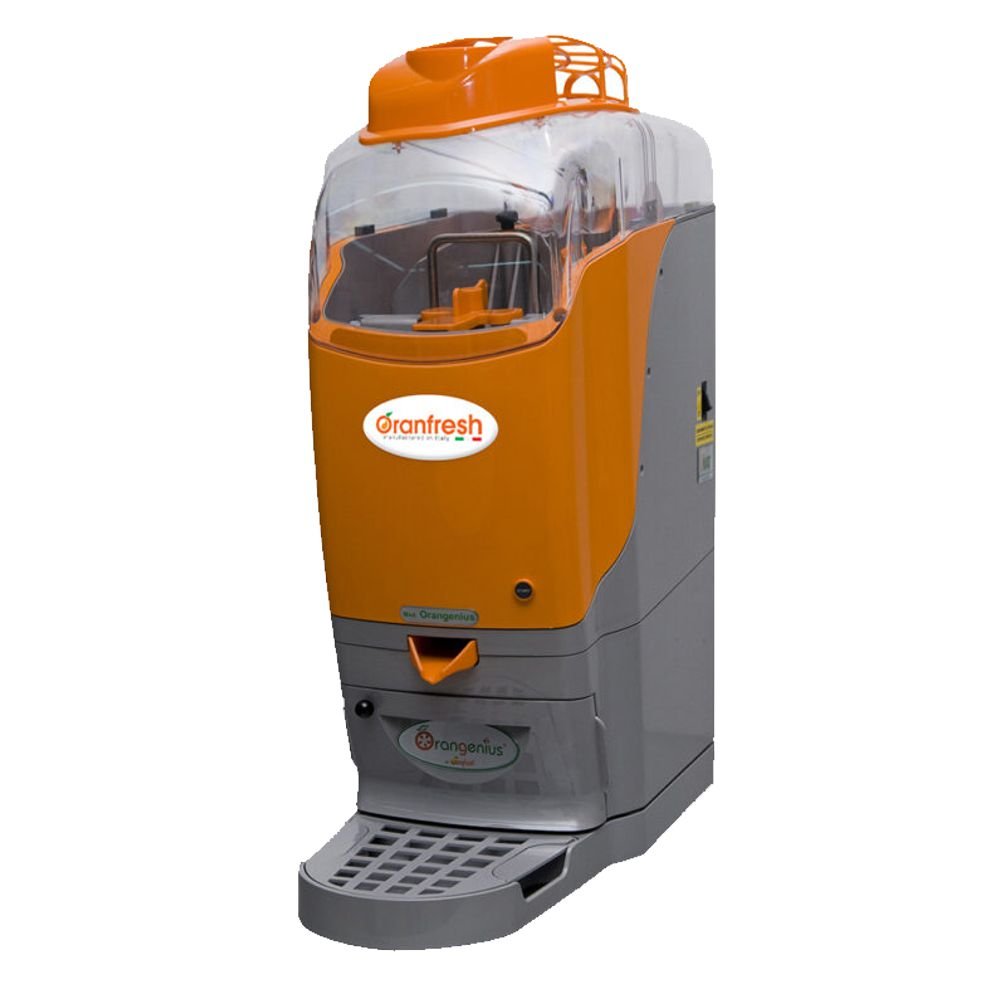 Orangenius Spremiagrumi automatico ad alte prestazioni, semplice da usare e veloce. Ideale per bar, caffetterie, ristoranti e hotel che vogliono offrire spremute fresche, naturali e ad alta redditività. ✔ Avvio immediato ✔ Modalità bicchiere e continuo ✔ Pulizia rapida ✔ Perfetto per il modello ARANCIA Biz
